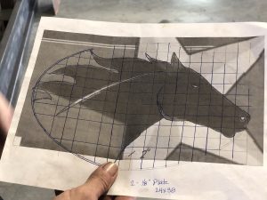 racehorse head drawing