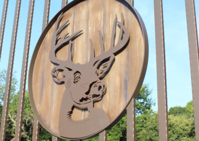 faux-painted aluminum deer gates