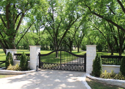 custom aluminum driveway gate for southern style estate