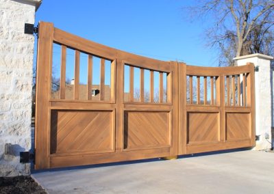 aluminum faux wood driveway gate
