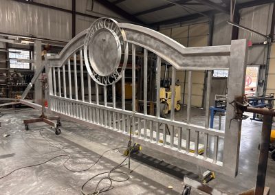aluminum ranch gate fabrication in shop