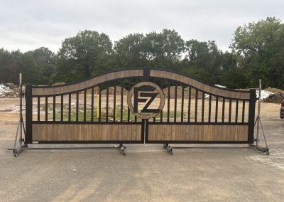 faux wood painted aluminum double gate